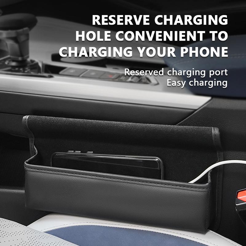 SEAMETAL Car Seat Storage Bag Leather Seat Gap Storage Pocket Slit Side Filler Box Car Interior Crevice Organizer Box