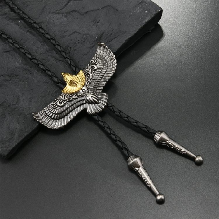 Soft PU Leather Adjustable Necklace Tribal Bird Design Adult Child Accessory Fashion Bolo Tie Necktie for Women and Men