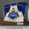 Blue  Golden Crown Design  Decoration Background White Curtain Photography Backdrop Decorations For Photo Studio Photo Booth Wedding Christams Party