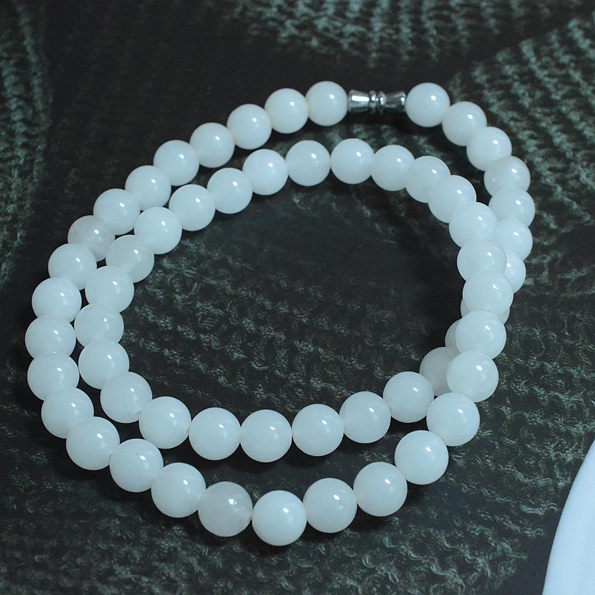 Natural Carnelian, White Jade & Tiger Eye Stone Beaded 8mm Necklace
