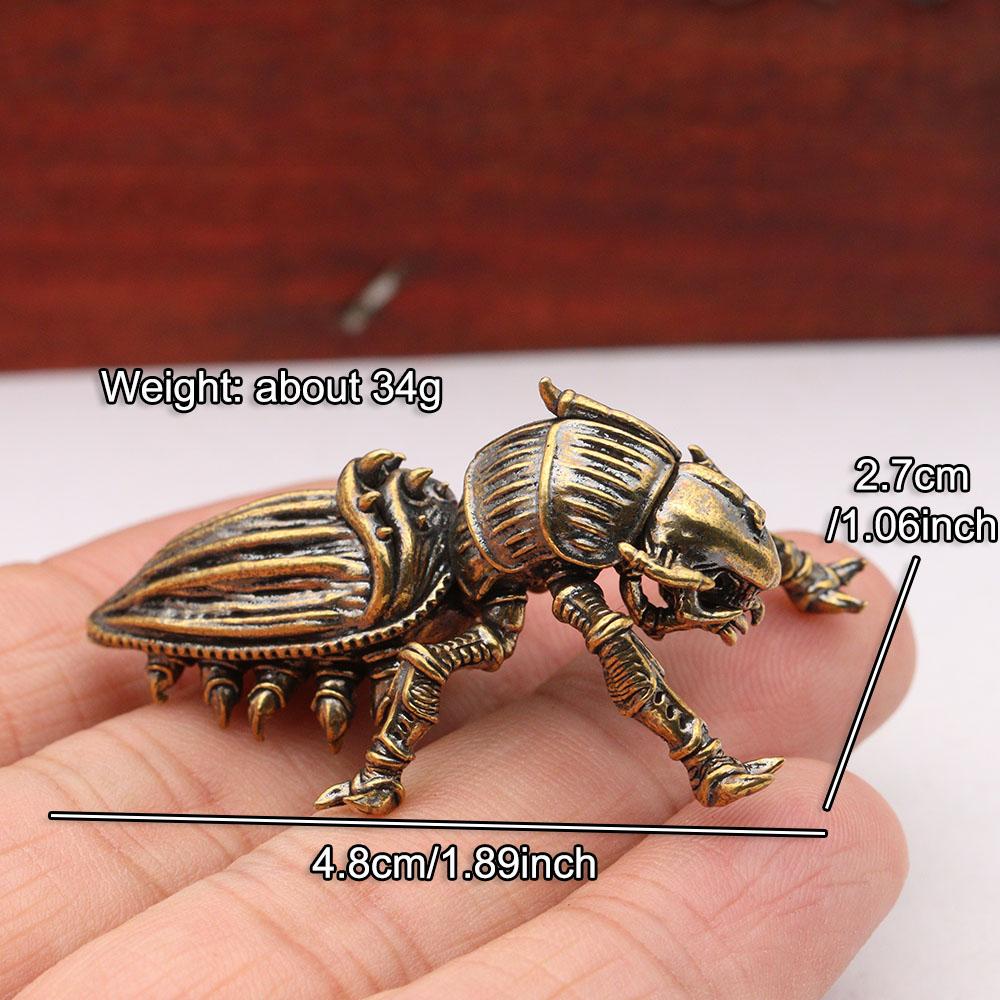 Brass Alien Beetle Figurines Desktop Ornaments Creative Retro Insects Small Statue Micro landscape Decoration Crafts Accessories