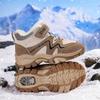 2025 Boys' Waterproof Non-slip Winter Leather Hiking Shoes - Warm, Wear-resistant Outdoor Footwear