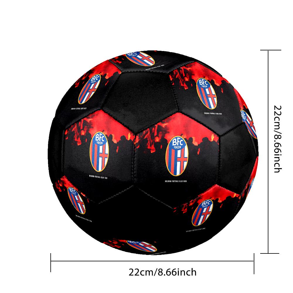 SIZE 5 Bologna FC Soccer Ball Colorful All Ages Machine Stitched PVC Competition Ready Durable High-Bounce