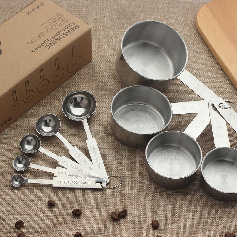 Stylish And Durable Stainless Steel Measuring Cups And Spoons Set For Precision Cooking