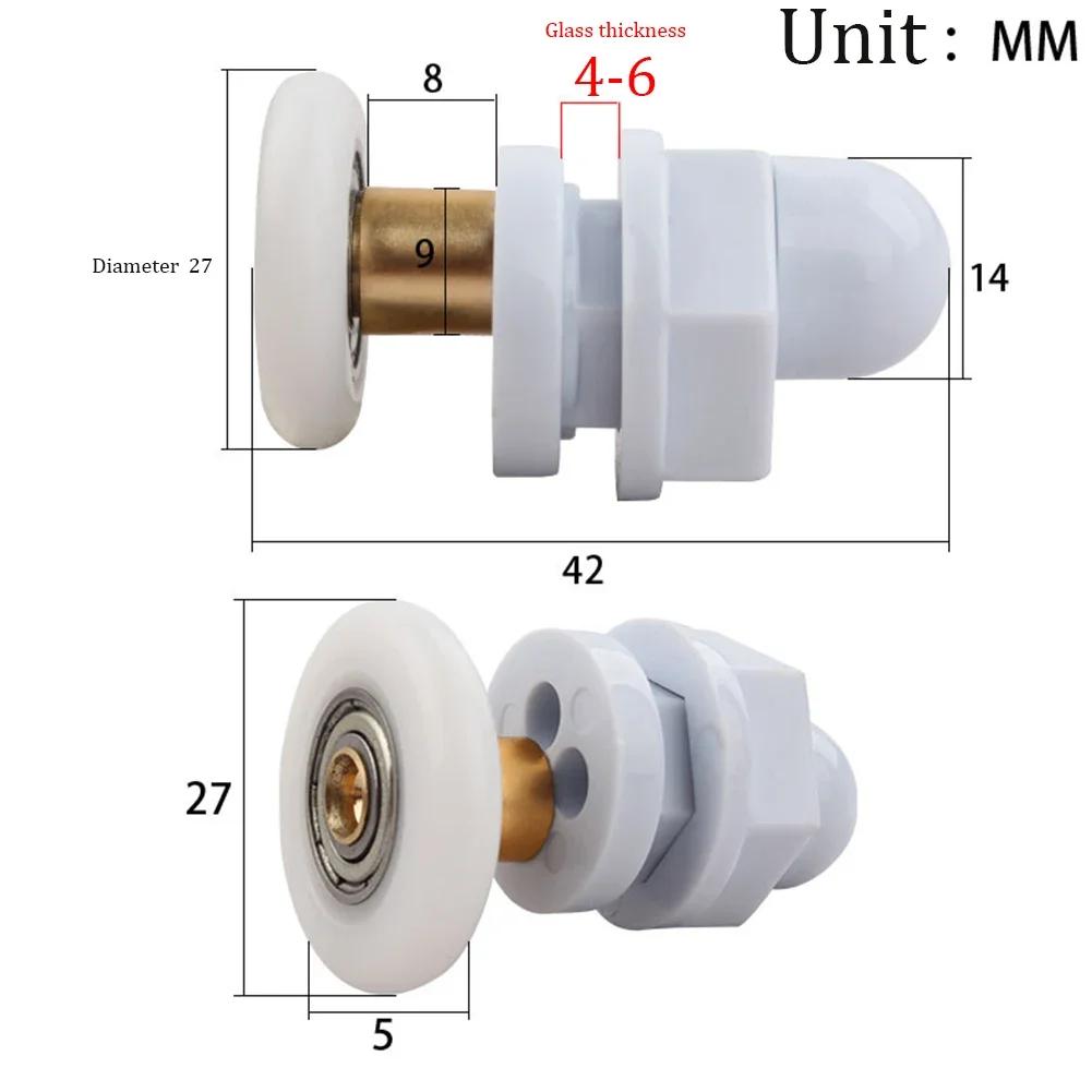 4pcs19mm/23mm/25mm/27mm/29mm Door Roller Shower Rooms Cabins Pulley / Shower Room Roller /Runners/Wheels/Pulleys Diameter