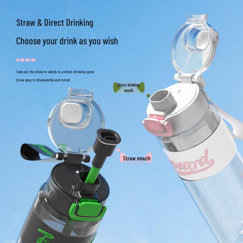 MOMOCONCEPT 1L Portable Sports Water Bottle with Straw