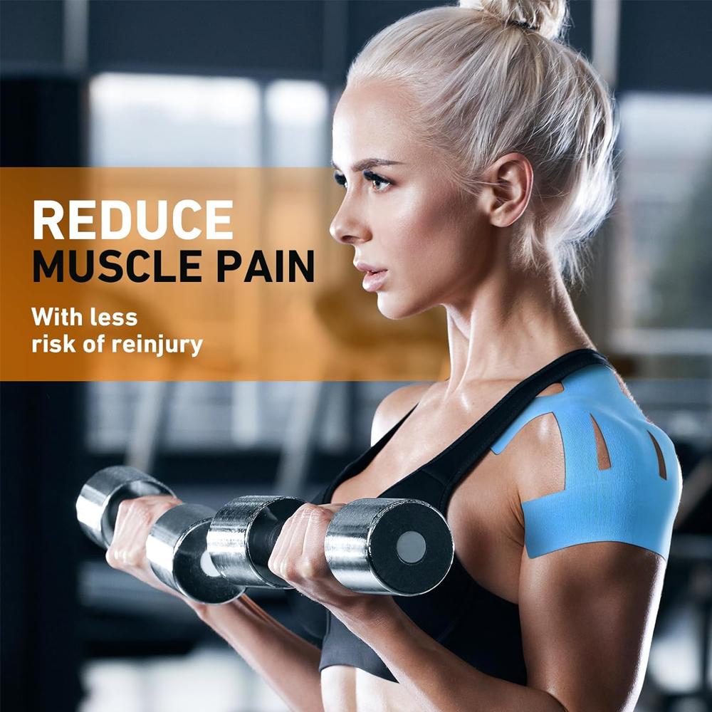 Durable And Safe 10Pcs Precut Kinesiology Tape For Shoulder Pain Relief & Support - Waterproofbreathableelastic Sports Tape For Muscle Recovery