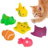 Cat Pool Toys 6pcs cat pool toys  Cat Bathing Toy Kitten Pool Water Squeaky Toy Interactive Swimming Bath Fish Toy Cat Supplies