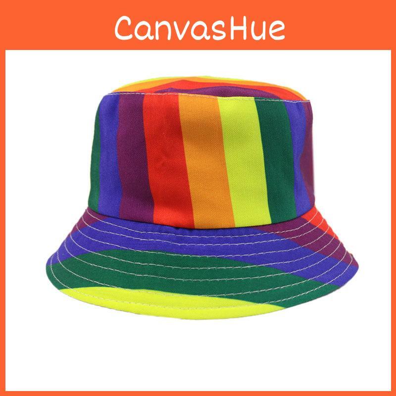 Regenbogen Fischerhut Erwachsener Sonnenschutz Flacher Hut Outdoor Reise Sonnenschutz Sonnenhut Dekoration