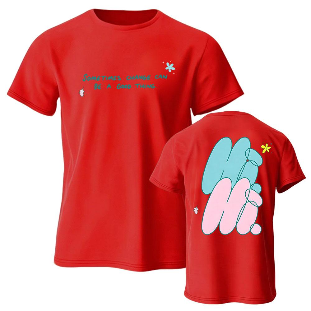 Sometimes Change Can Be A Good Thing T-shirt TV Short Heart & Stopper Print Tshirts Unisex Streetwear Casual Loose Men Clothing XS красный