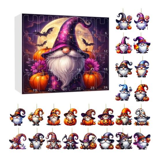 Halloween Advent Calendar 2025 Terrifying Dwarf Pendent 24-Day Countdown Box Cute Mini Characters for Kids