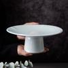 Ceramic High-Footed Dim Sum & Dessert Plate - Chinese Tea, Snack, Tribute, or Fruit Plate