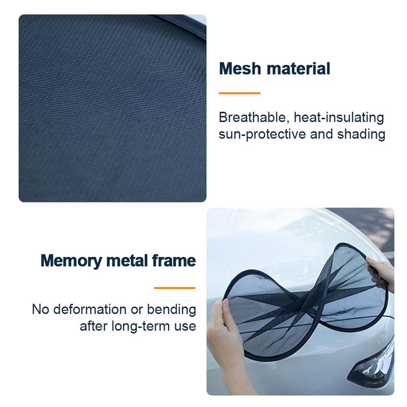 SEAMETAL 2 Stück Auto Seitenfenster Sonnenschutz UV-Reflexion Sonnenblende Auto Vorder-/Hinteres Seitenfenster Sonnenschutz Schwarzes Netz Seitenschutz