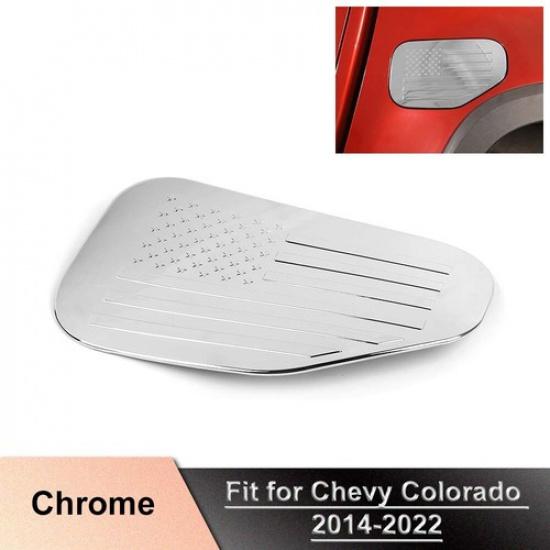 Chrome Door Filler Fuel Tank Gas Cap Cover For Chevy ColoradoGMC Canyon 14+ ABS