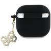 Guess Gua4Lecg4K Airpods 4 Cover         Czarny/Black Silicone 4G Charm
