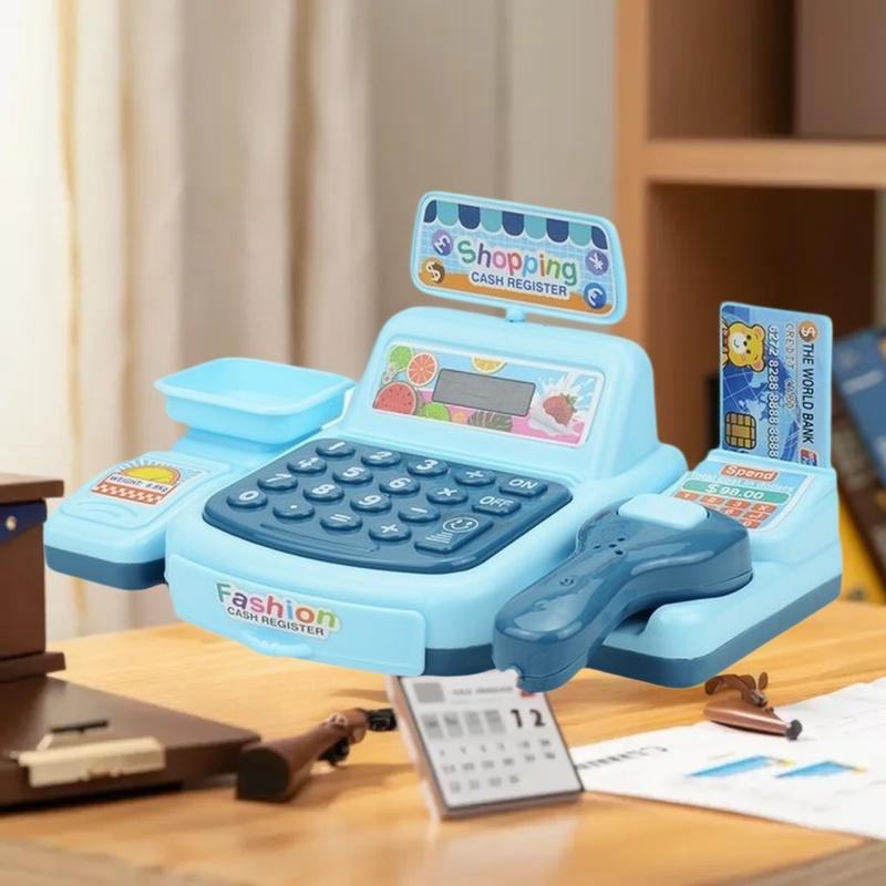 1Set Supermarket Cashier Electronic Game With Lighting And Sound Effects Simulation Shopping Cash Register Toy For Kids House Pl