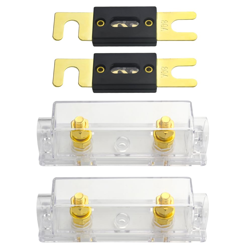 WMYCONGCONG 0/2/4 Gauge Fuse Block Holder for ANL 80A for золотой