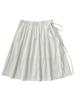 Lupeu Ribbon Midi Pleated Skirt Ivory