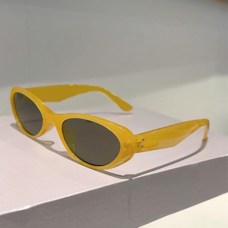 

KAMMPT Милые Овальные Солнцезащитные Очки Женские Винтажные Конфетный Цвет Оправы Модный Дизайн Бренда Солнечные Очки для Путешествий as picture shows