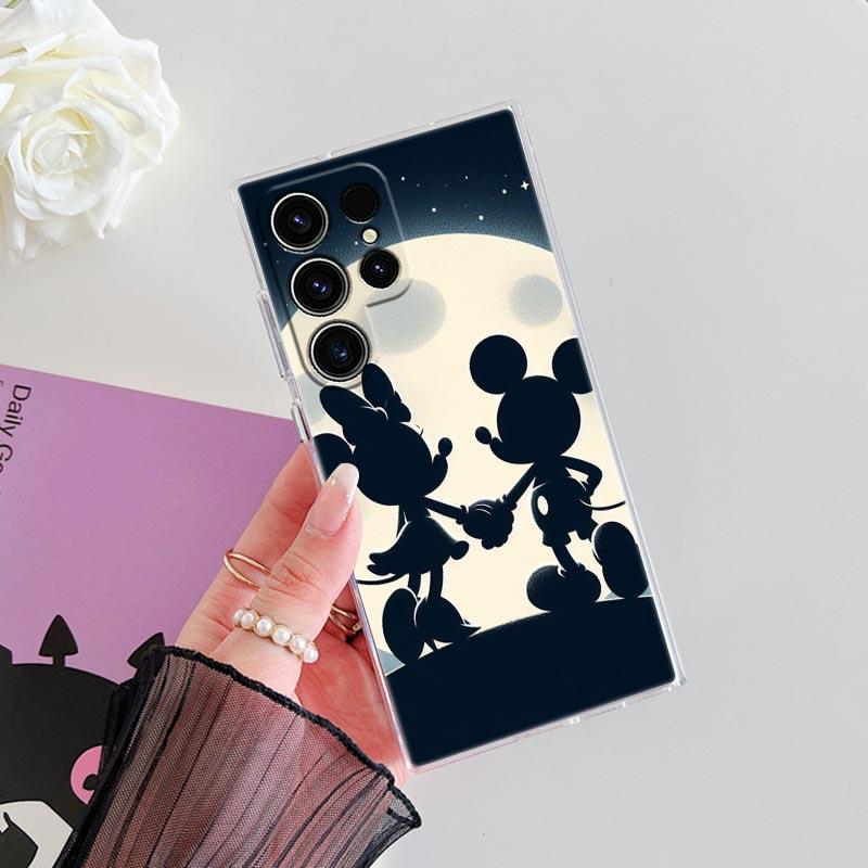 Disney Love Mickey Minnie Transparent Case For Samsung Galaxy S26 S25 Ultra S24 S22 S26 Plus S20 S23 S21 S25 FE 5G Clear Cover
