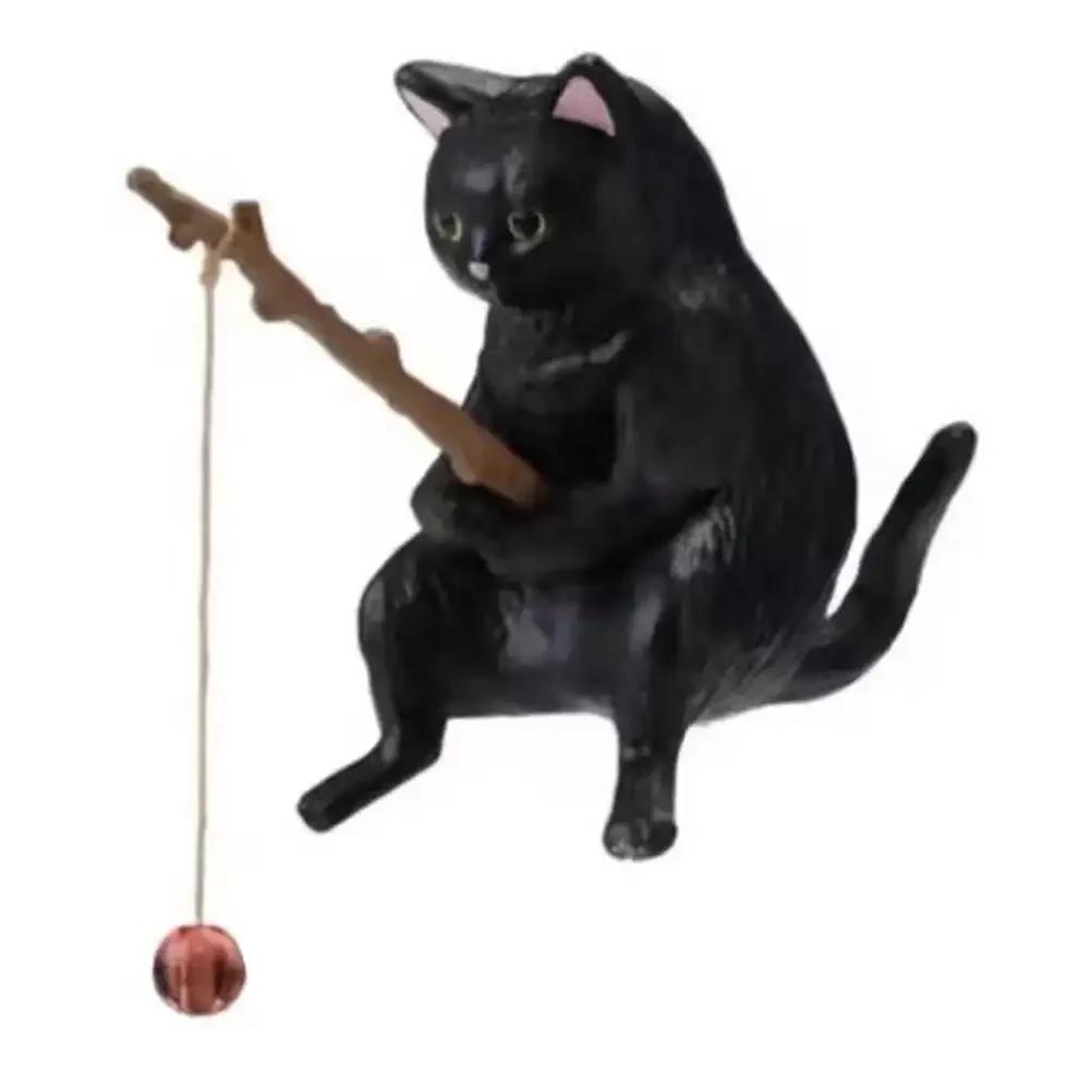 Fishing Cat Car Interior Decoration Cute Resin With Pipe Glasses Auto Rearview Mirror Pendant Air Outlet For Car Accessories