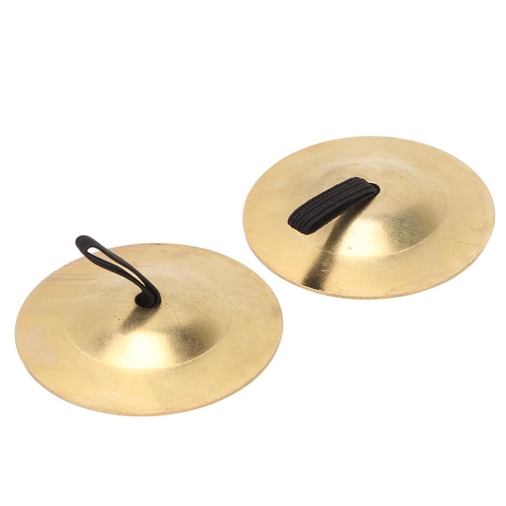 2Pcs Finger Cymbals Pure Copper Wear Resistant Easy Grip Finger for Dance Party Holiday
