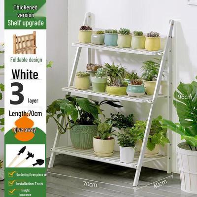 Outdoor Bamboo Ladder Flower Stand