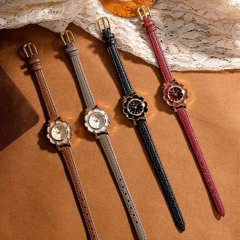 Relógio Feminino GEDI Pulseira de Couro Quartzo Relógios Femininos Luxo Vintage Nicho À Prova D'água Elegante de Pulso Feminino
