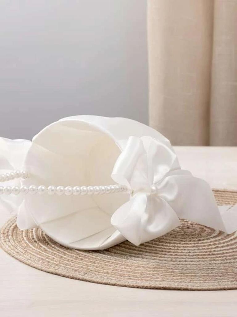Wedding supplies bridal flower basket Pearl handle flower girl basket 1pc