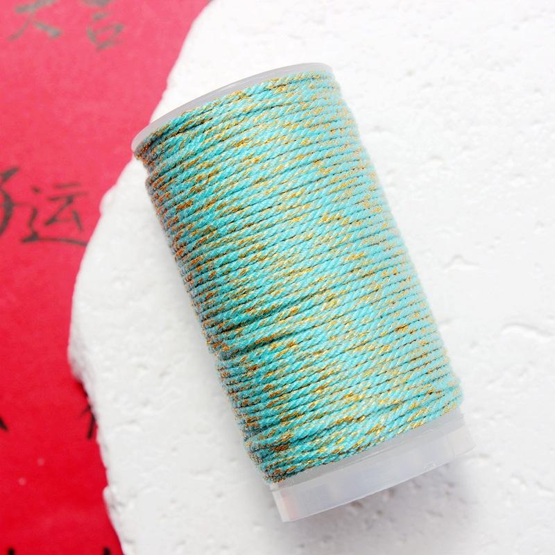 1.0/1 2Mm Sprinkling Gold Thread Plus Gold Hand Rubbing Cotton Thread 18 Strands Non-Elastic Hand Cotton Thread 25 Meters Roll Diy Braided Rope Wenwan