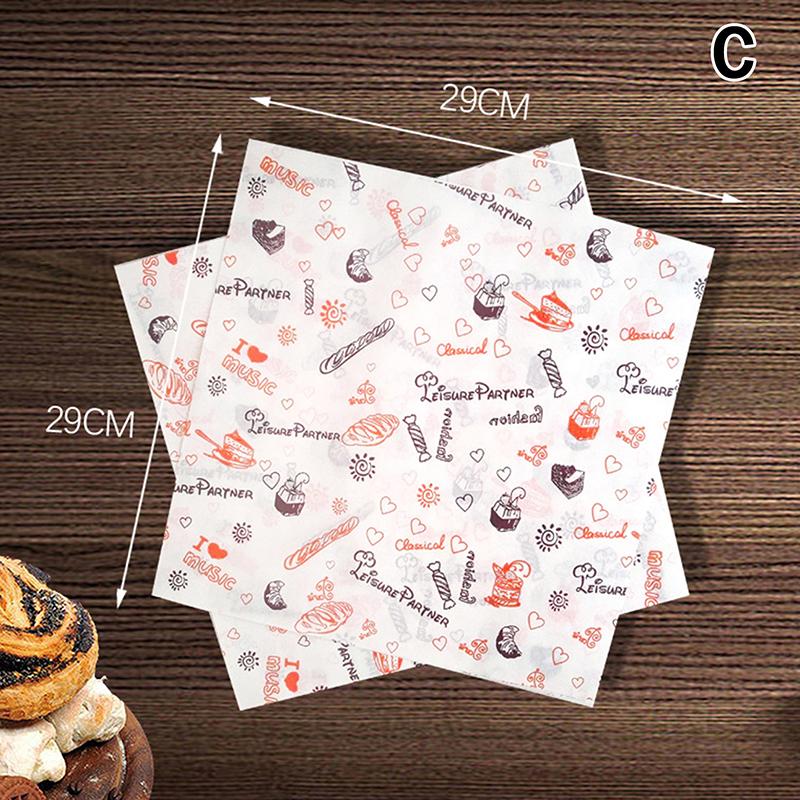 50 ks Olejivzdorný pekařský obal na jídlo Voskový papír Obal na burger a hranolky Olejivzdorný papír Kuchyňský Sendvič Chléb Jídlo Pekařské nářadí Podložka