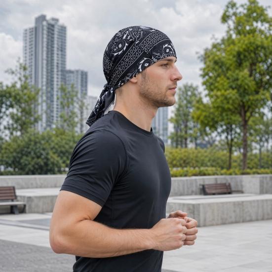Cappello da Pirata in Tessuto Traspirante con Stampa di Anacardi Poliestere Spandex 1 Pezzo