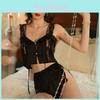 Summer Ice Silk Sleepwear Set For Women With Breathable Fabric And Short Pants Lounge Wear