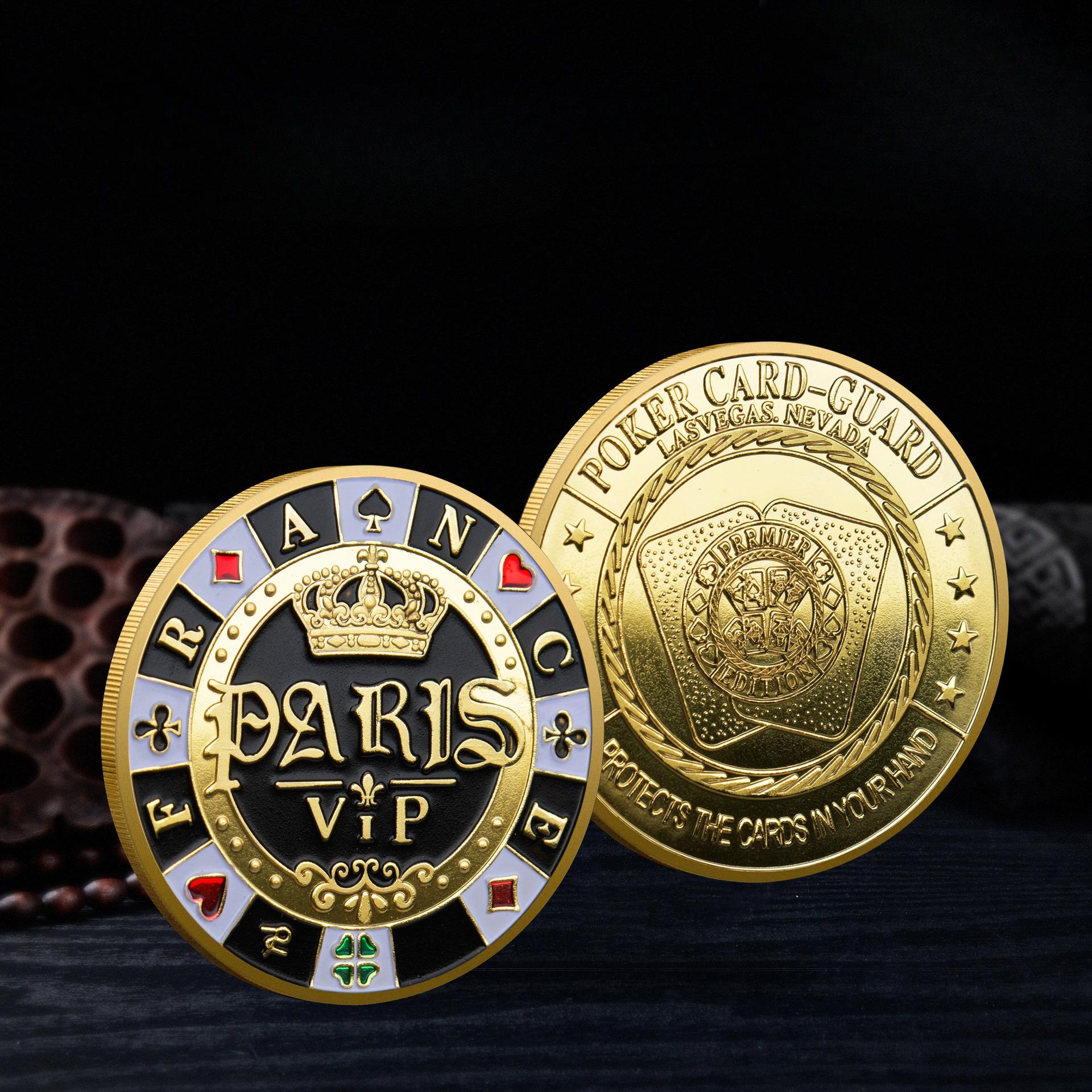 

Challenge Coins Пам’ятні монети King Лас-Вегас Покерні фішки Lucky Card Holder Collection Coins