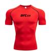 Compression T-shirt Men's Quick Drying Short Sleeved Summer Fitness Running Shirt Tight Fitting Top UFC Printed Men's Training