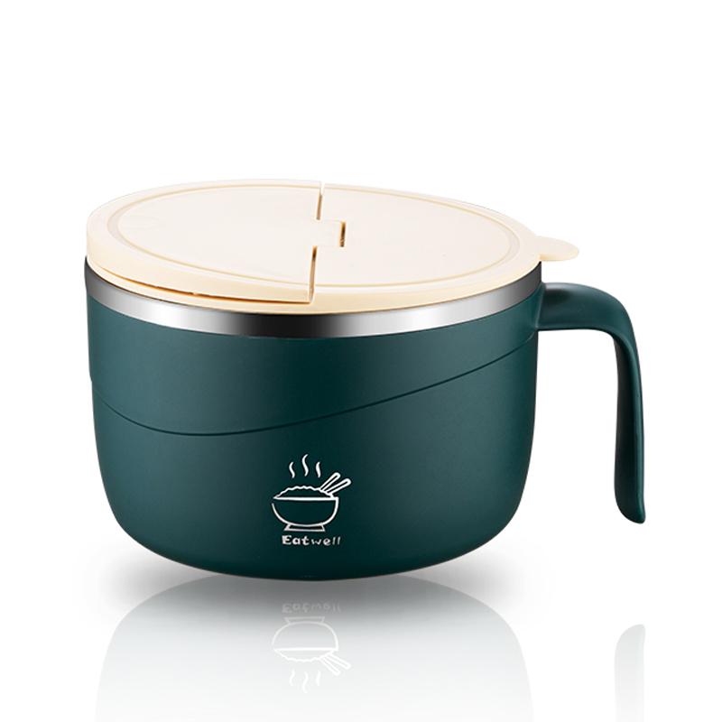 Ланч-бокс большой емкости 1200 мл - прочная миска из нержавеющей стали 304 для лапши быстрого приготовления с крышкой для общежития кемпинга офиса 1 1200ml 1 1990₽