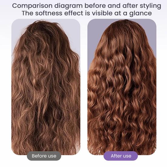 Cordless Hair Curling Iron Brush 3-in-1 Hair Curler Straightening Brush 5000mAh Thermal Hair Brush 3 Temperature Curling Wand for Women