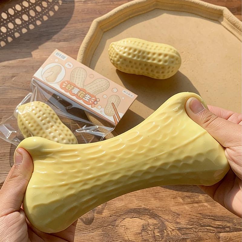 11CM Peanut Stress Ball Crunchy Squeeze Ball Squishy Toy Buttery-Soft Feel Fidget Toy ASMR Sensory Anti Stress Toys Slow Rebound