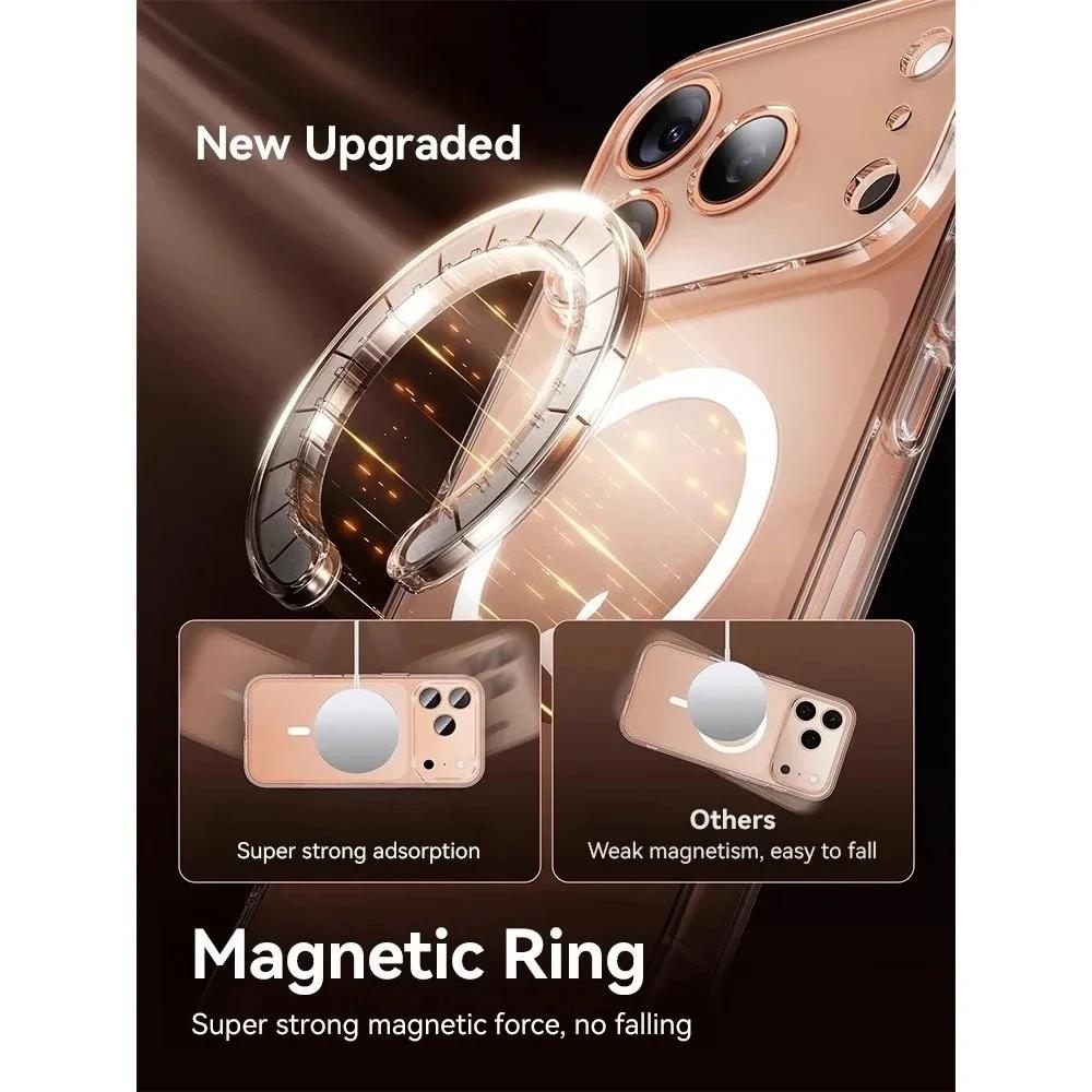 New Magnetic Case For iPhone 17 Pro Max Case Anti Yellow Transparent Cover For iPhone 17 Pro Max Air Wireless Charge Thin Cover