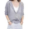 Damen Exquisiter Durchbruch Strick-Cardigan mit Kapuze - Lässiges Langarm Loose Oberteil für Frühling und Herbst 2025