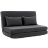 Floor Chair with Backrest, Corduroy Folding Sofa as Guest Bed, Adjustable Backrest, Wide Seat, Dark Grey