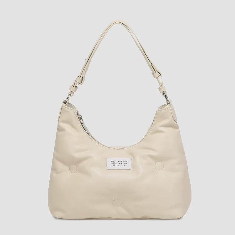 2024 SpringSummer Crescent Chain Cloud Handbag Niche Design Versatile One-Shoulder Bag грязно-белый 3298₽