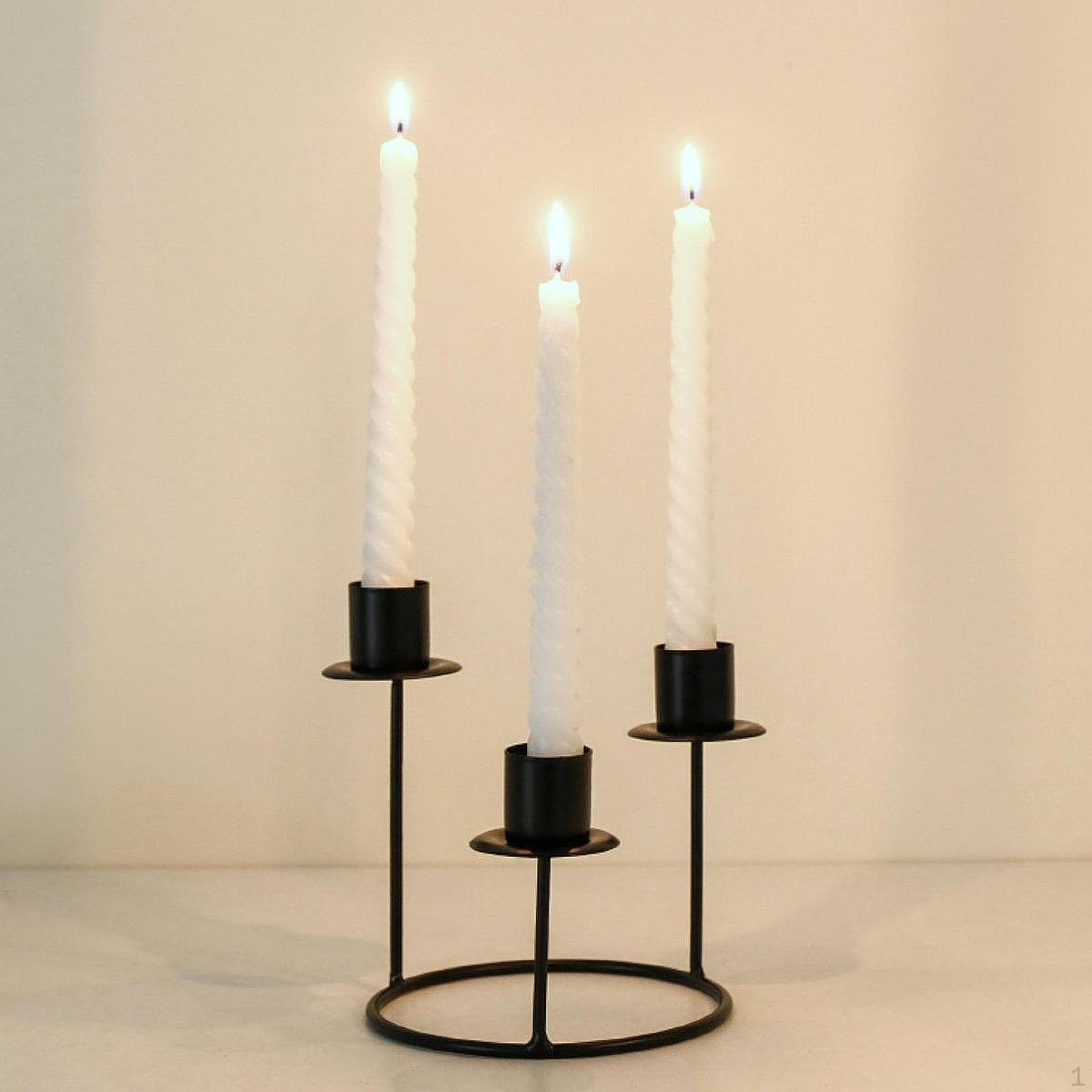 

Подсвечник с тремя ручками для длинных свечей, подставка для канделябров, празднование чёрный