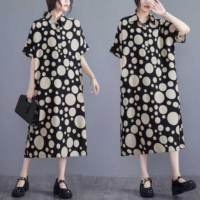 Summer Sale! Trendy Oversized Polka Dot Print Dress Youthful Chic Casual Style