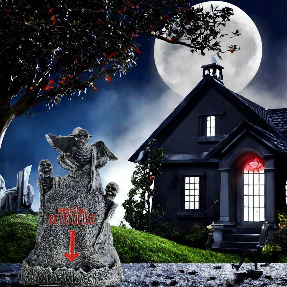 

Creative Resin Here Lies Tombstone Horror Scary Skeleton Tombstone Decorative Graveyard Decor for Home