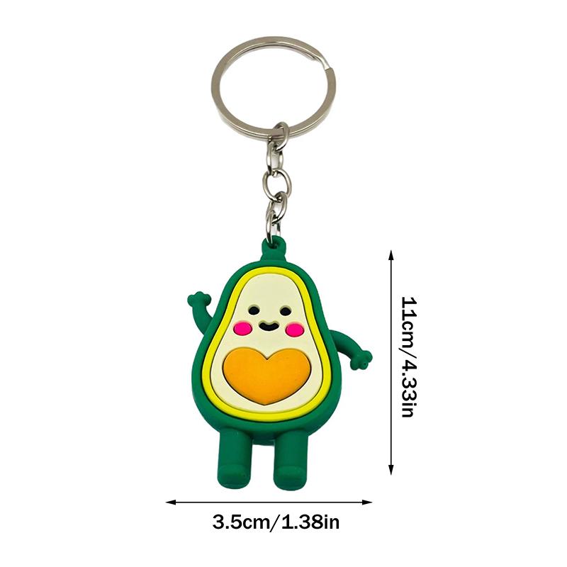 Creative Cartoon Avocado Keychain Bag Pendant Cute Love Emotions Student Gift Car Key Matching Decorations Bedrooms Desktops