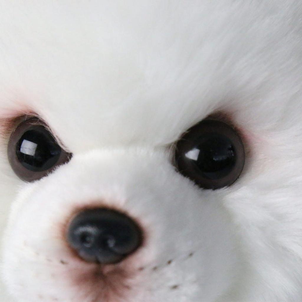 White Stuffed Toy Dog with Curled Tail Silky Soft Samoyed Cute
