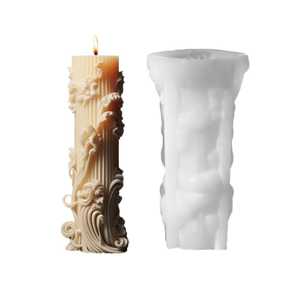 DIY Model Sculptură Lumânare Cilindrică Formă Silicon Model Unic Valuri Lumânare Pilon Roman Formă Cilindrică Rășină Gips