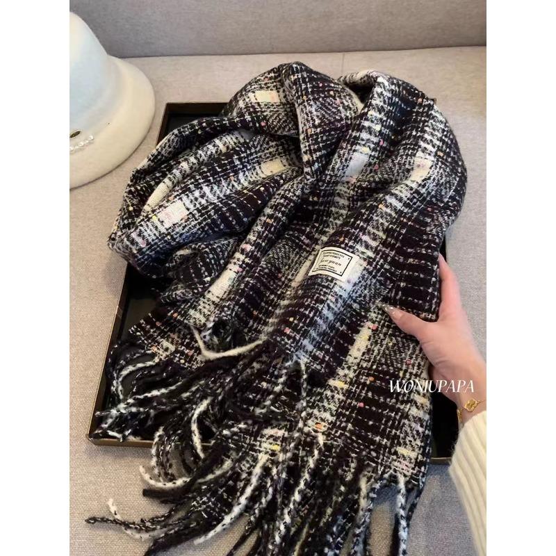Tonglu Scarf Women's Houndstooth Shawl Dual-purpose Korean Version Versatile Warm New Winter Senior Student Scarf