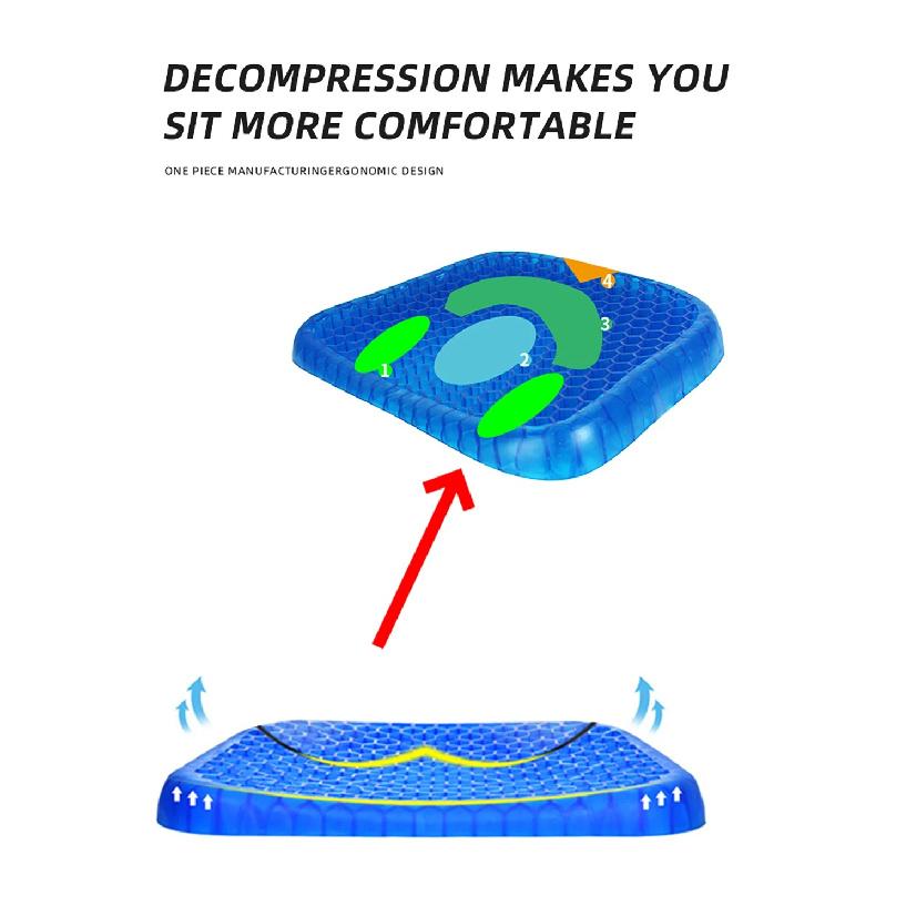 Pressure Relief Anti Slip Universal Comfortable Seat Cover Motorcycle Seat Cushion Gel Honeycomb Motorbike Accessories Gel Guard